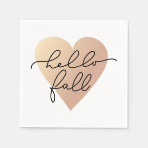 Hello Fall Love Heart Napkins