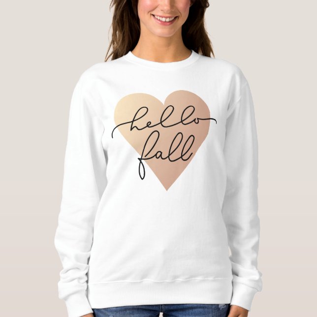 Hello Fall Love Heart Sweatshirt (Front)