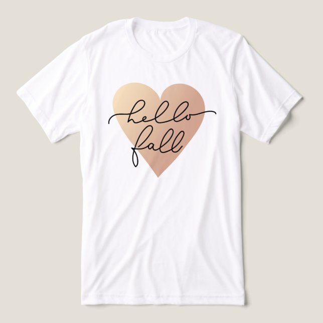 Hello Fall Love Heart Tri-Blend Shirt (Design Front)