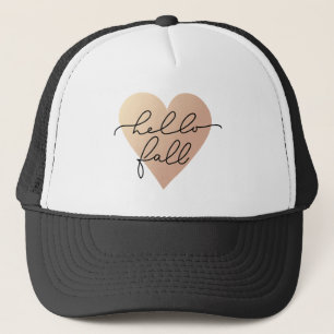 Hello Fall Love Heart Trucker Hat