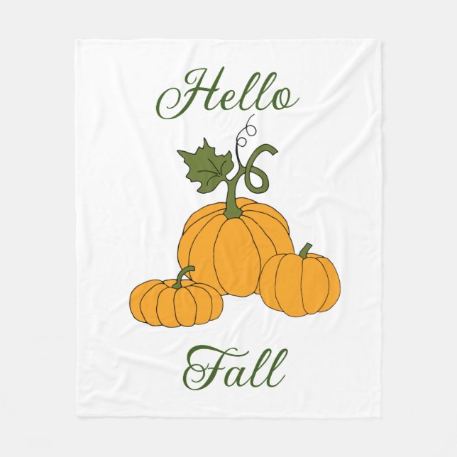 Hello Fall Minimalist Cute   Fleece Blanket (Front)