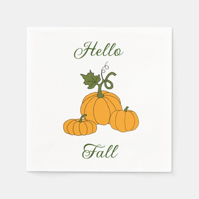 Hello Fall Minimalist Cute    Napkins (Front)