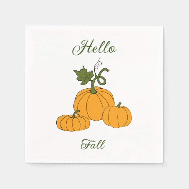 Hello Fall Minimalist Cute    Napkins (Front)