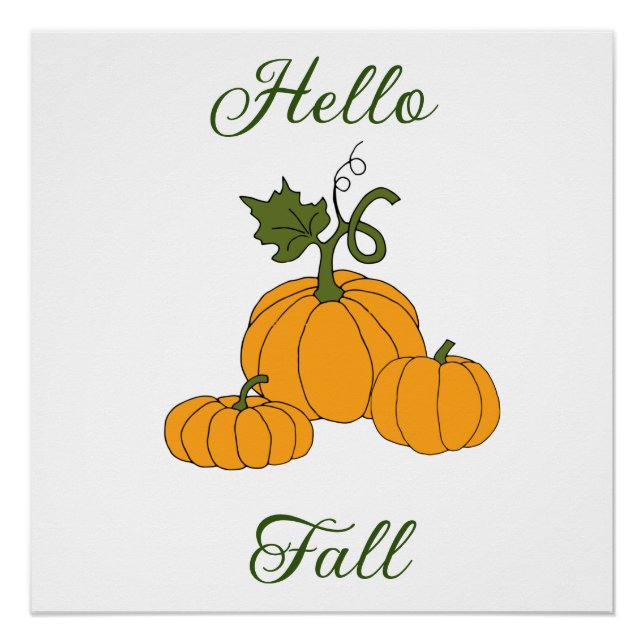 Hello Fall Minimalist Cute  Poster (Front)