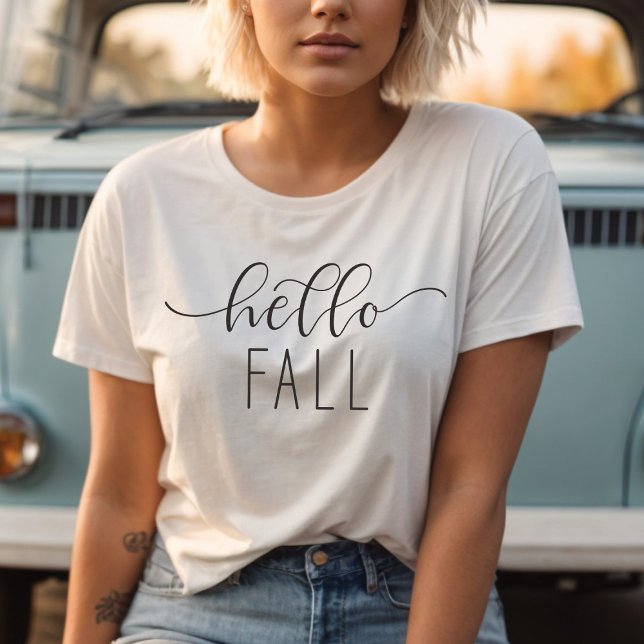 Hello Fall Minimalist Modern Autumn Season T-Shirt (Creator Uploaded)