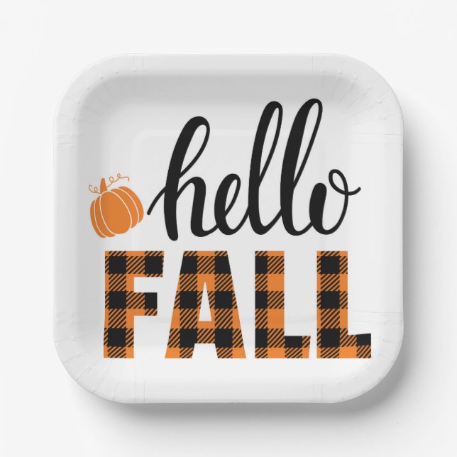 Hello Fall Paper Plates (Front)