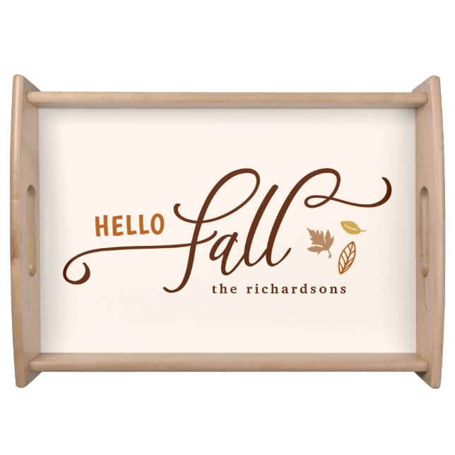 Hello Fall Personalized  Serving Tray (Front)