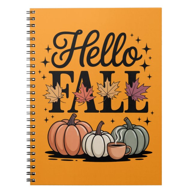 Hello Fall Pumpkin Autumn Notebook (Front)