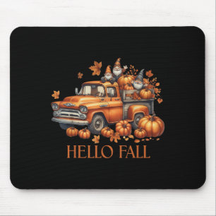 Hello Fall Pumpkin Ckup Truck Gnome Autumn Tree Fa Mouse Pad