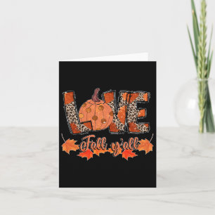 Hello Fall Pumpkin Love Fall Y_all Leopard Peace L Card