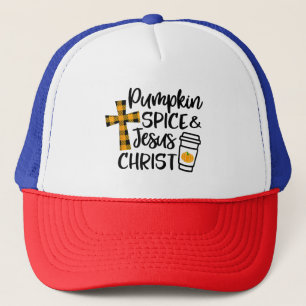 Hello Fall Pumpkin Spice & Jesus Christ Fall Chris Trucker Hat