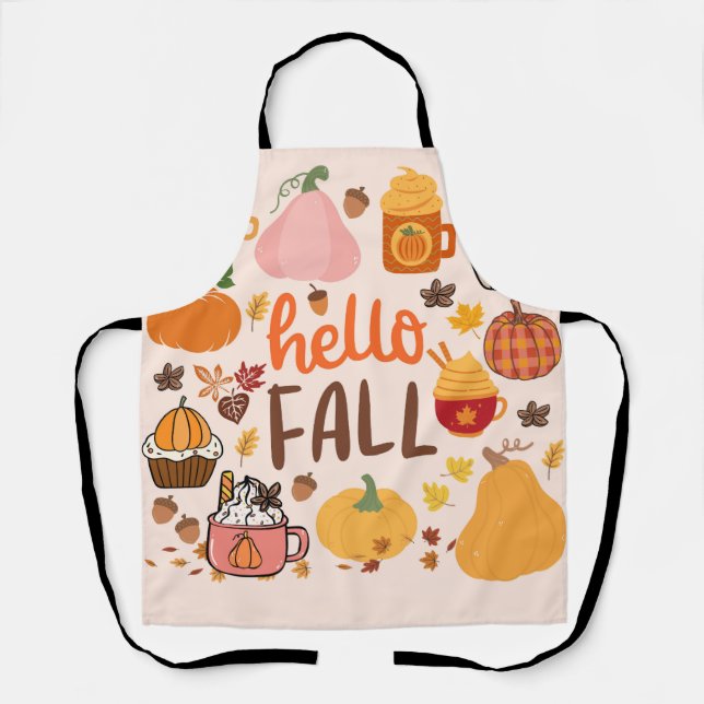  Hello Fall Pumpkins Apron (Front)