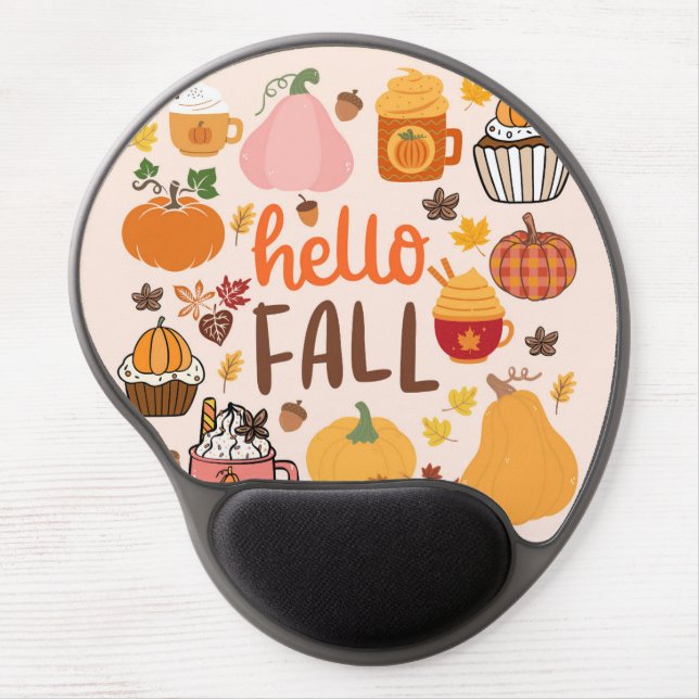 Hello Fall Pumpkins Gel Mouse Pad (Front)