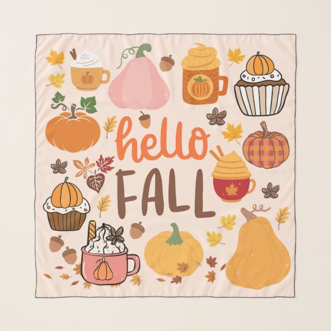   Hello Fall Pumpkins Scarf (Front)