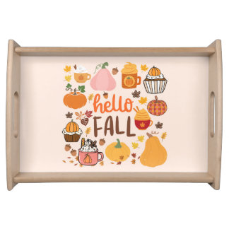 Hello Fall Pumpkins Serving Tray