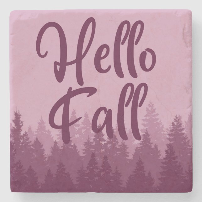 Hello Fall Season Stone Coaster (Front)
