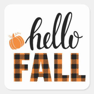 Hello Fall Square Sticker