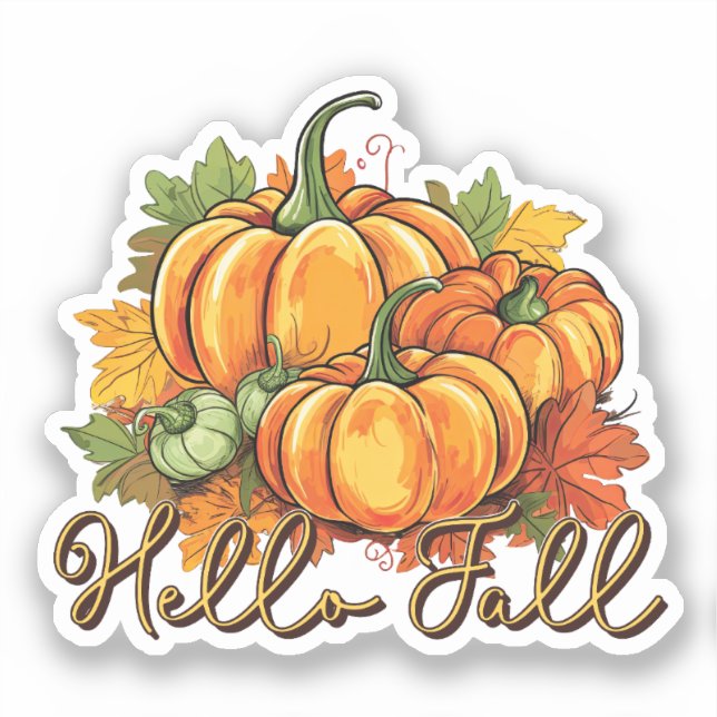 Hello Fall Sticker (Front)