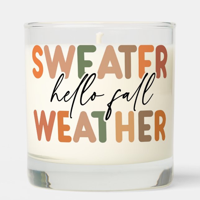 Hello Fall | Sweater Weather Scented Candle (Front)