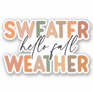 Hello Fall Sweater Weather Sticker