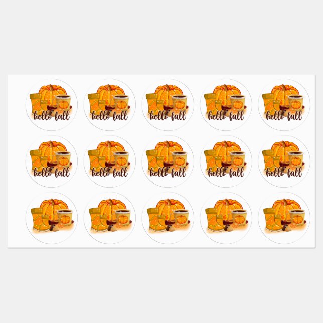 Hello Fall Tags Set Labels (Sheet)