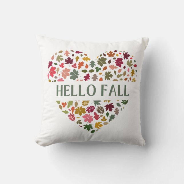 Hello Fall Throw Pillow (Front)
