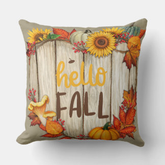 Hello Fall Throw Pillow