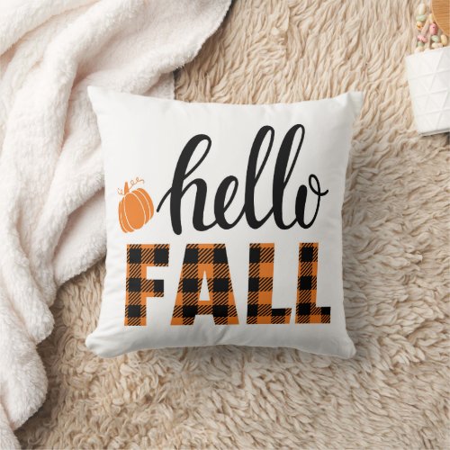 Hello Fall Throw Pillow