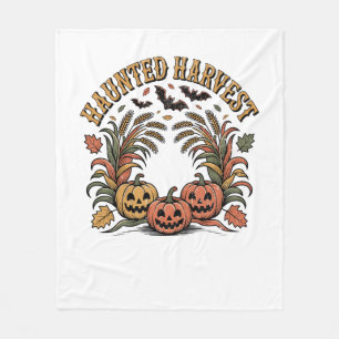 Hello Fall Vibes  Pumpkin Fleece Blanket