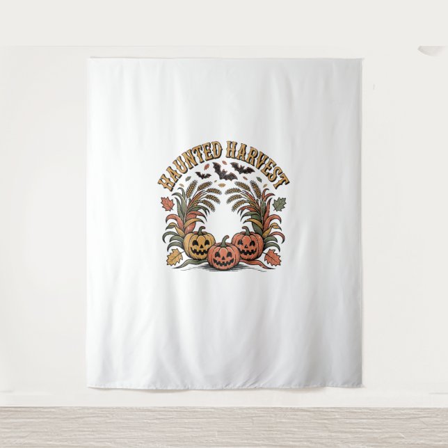 Hello Fall Vibes  Pumpkin Tapestry (Front)
