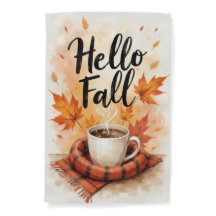 Hello Fall Watercolor Garden Flag