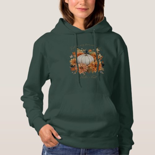 Hello Fall watercolor wildflowers autumn leaves Hoodie