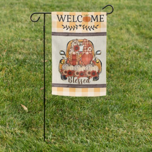 Hello Fall Welcome Gnome Truck Flag               