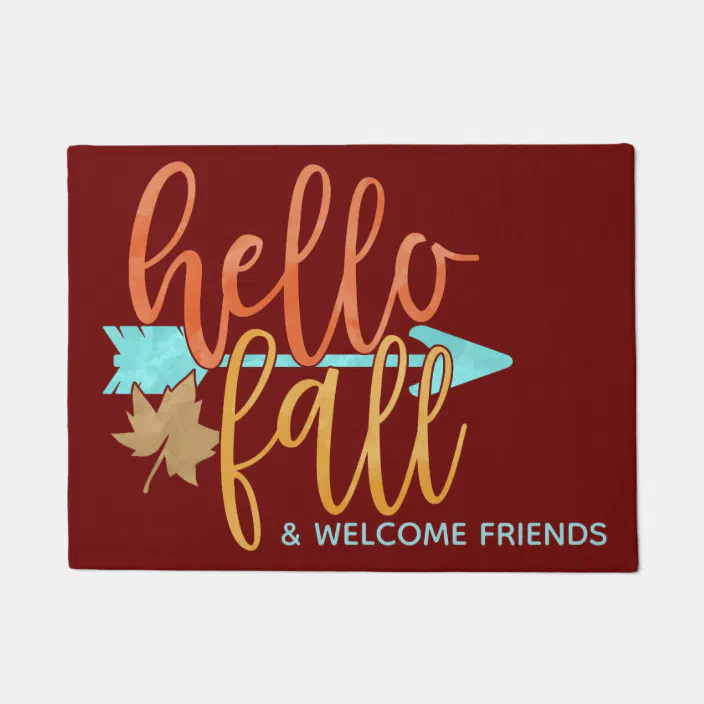 Download Hello Fall Welcome Mat For Autumn Zazzle Com