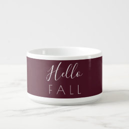 Hello Fall Wine Berry Minimalist Autumn Chili Bowl