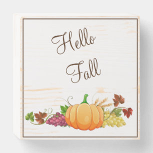 Hello Fall Wooden Box Sign