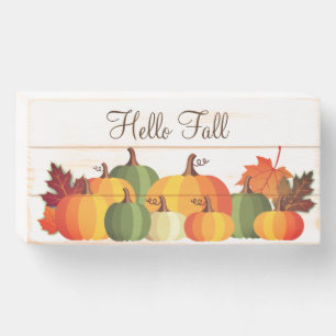 Hello Fall Wooden Box Sign