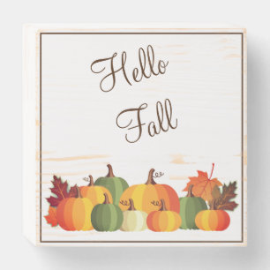 Hello Fall Wooden Box Sign