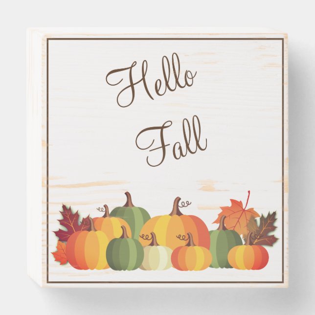 Hello Fall Wooden Box Sign (Front Horizontal)