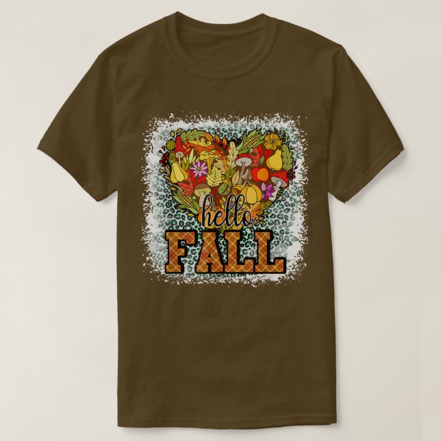 Hello Fall Yall Pumpkin Heart Autumn Thanksgiving  T-Shirt (Design Front)