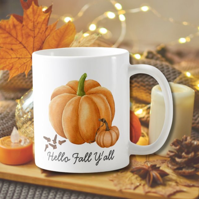 Hello Fall Y'all Pumpkin Spice Cozy Autumn Coffee Mug (Hello Fall Y'all Pumpkin Spice Cosy Autumn Coffee Mug
)