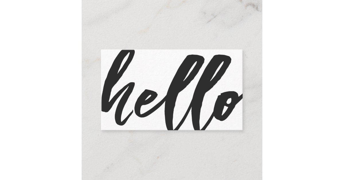 Hello Fancy Script Business Card