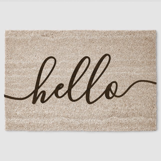 Hello  fiber doormat (Front)