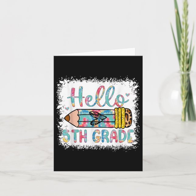 Hello Fifth Grade Back To School 5th Grade Boy Gir Card (Front)