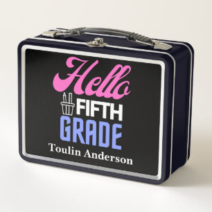 Hello Fifth Grade, Back To School Metal Lunch Box