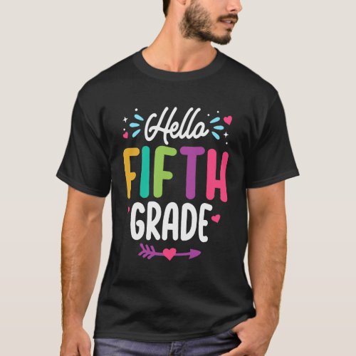 Hello Fifth Grade Back To School Teacher Student T_Shirt