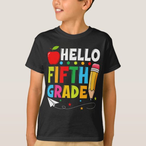 Hello Fifth Grade Back To School Teacher T_Shirt