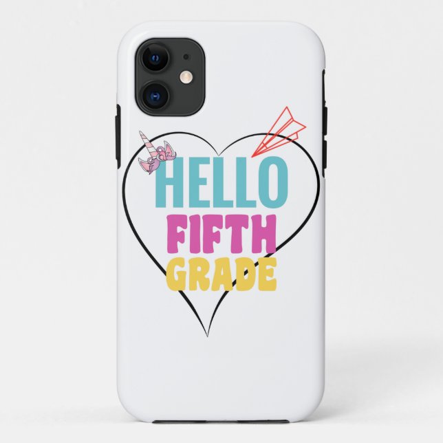 Hello Fifth Grade | Cool design for 5th-grade Case-Mate iPhone Case (Back)