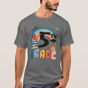 Hello Fifth Grade Rainbow 5Th Grade Teacher Back T T-Shirt