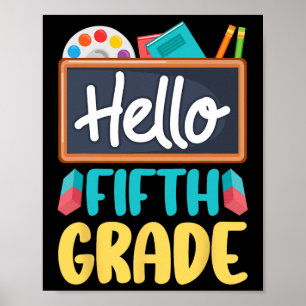 Hello Fifth Grade Teacher Students 5th Grade Back  Poster